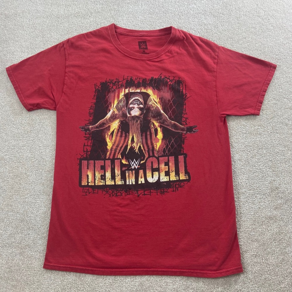 WWE Hell In A Cell Men M Red The Fiend Bray Wyatt 2019 Event Graphic T-Shirt